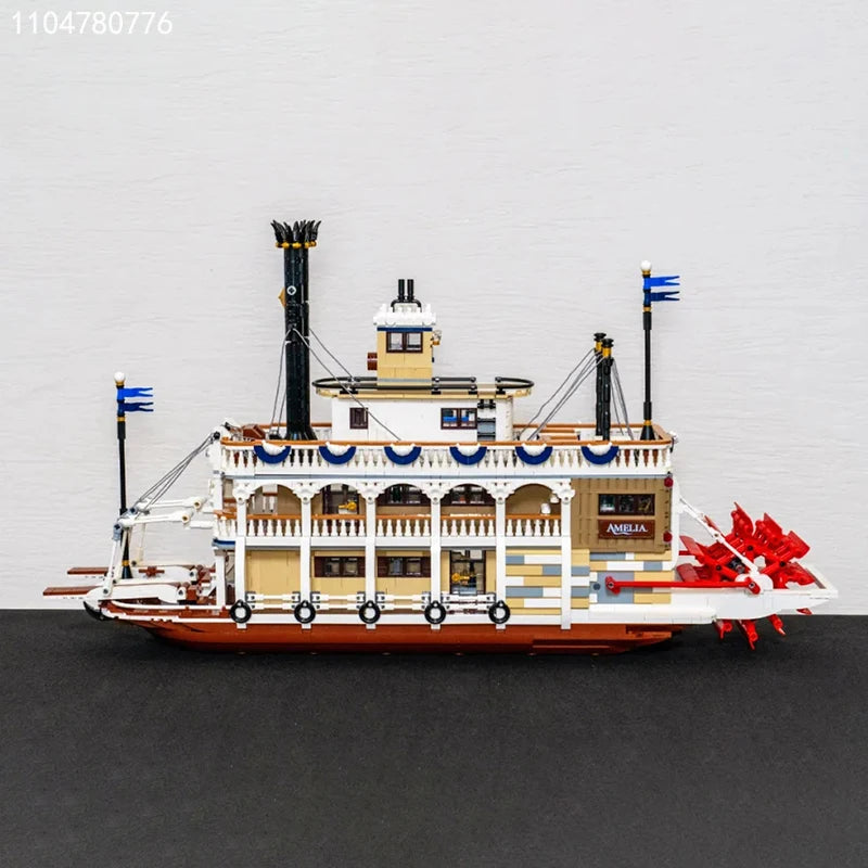 Steamboat Raddampfer MOC - 4090 Teile - Legokompatibel - Historisches Flussschiff Modell