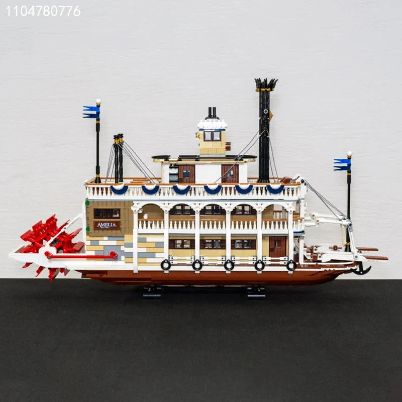 Steamboat Raddampfer MOC - 4090 Teile - Legokompatibel - Historisches Flussschiff Modell