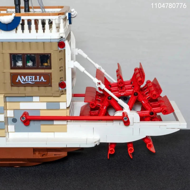 Steamboat Raddampfer MOC - 4090 Teile - Legokompatibel - Historisches Flussschiff Modell