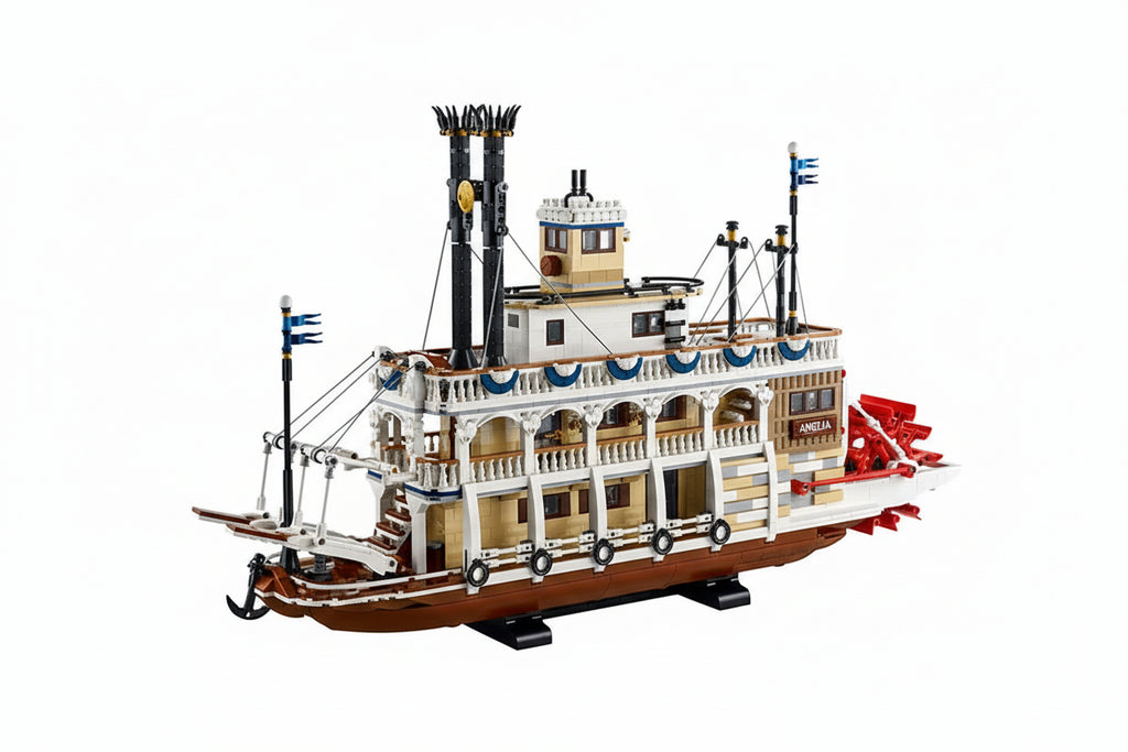 Steamboat Raddampfer MOC - 4090 Teile - Legokompatibel - Historisches Flussschiff Modell