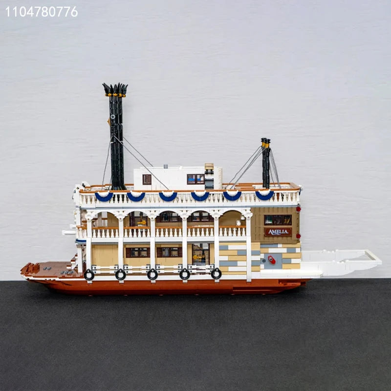 Steamboat Raddampfer MOC - 4090 Teile - Legokompatibel - Historisches Flussschiff Modell