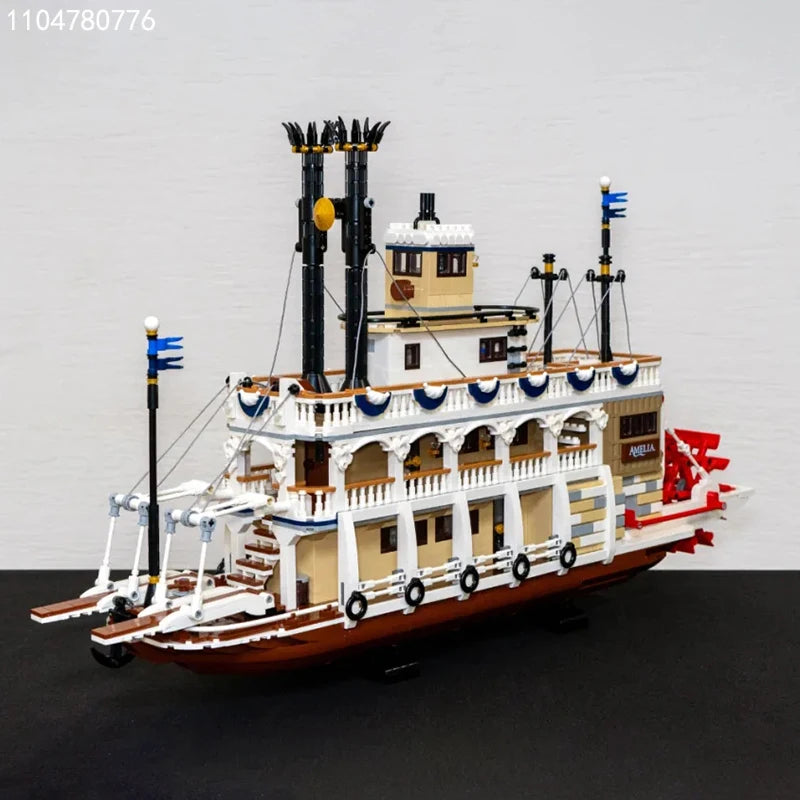 Steamboat Raddampfer MOC - 4090 Teile - Legokompatibel - Historisches Flussschiff Modell