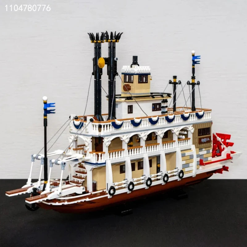 Steamboat Raddampfer MOC - 4090 Teile - Legokompatibel - Historisches Flussschiff Modell