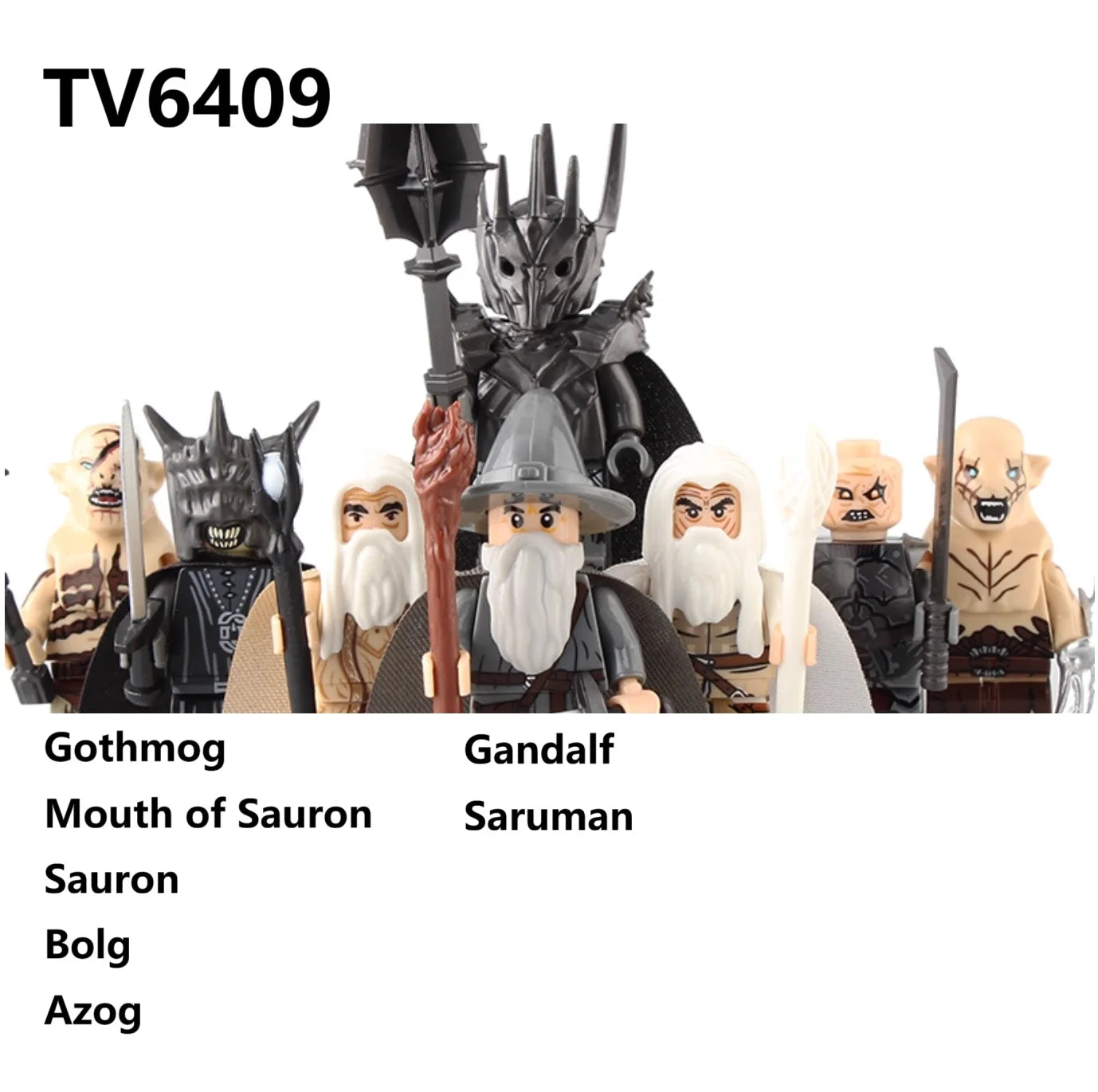 Herr der Ringe Minifiguren Set - Frodo, Gandalf, Aragorn, Legolas & Orks | LEGO-kompatibel