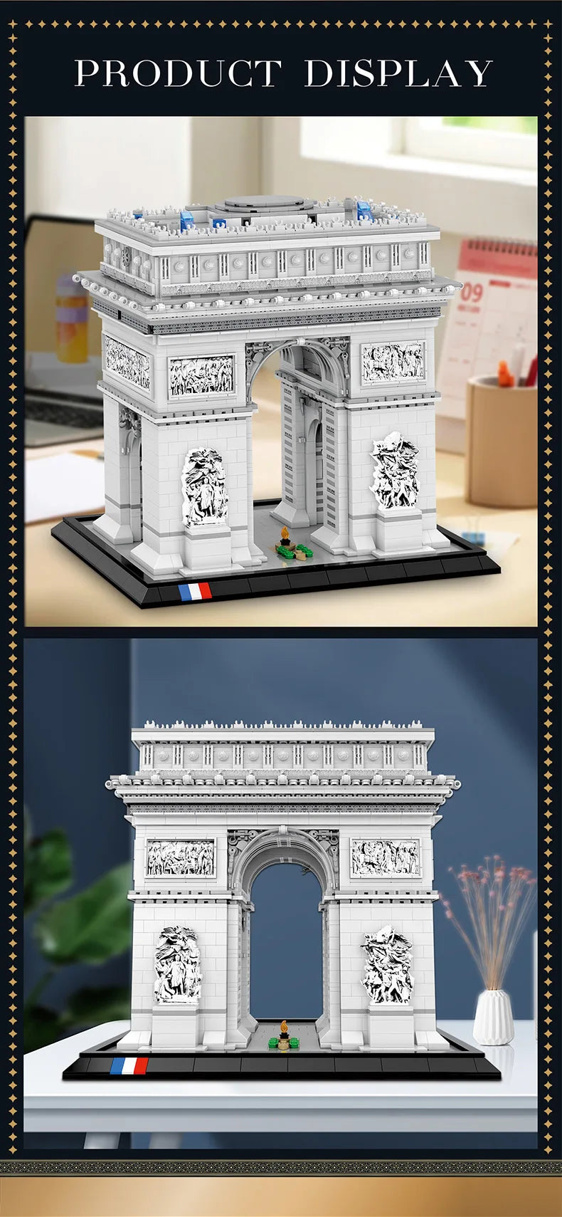 Arc de Triomphe Paris MOC - 3381 Teile - Legokompatibel - Pariser Wahrzeichen Modell