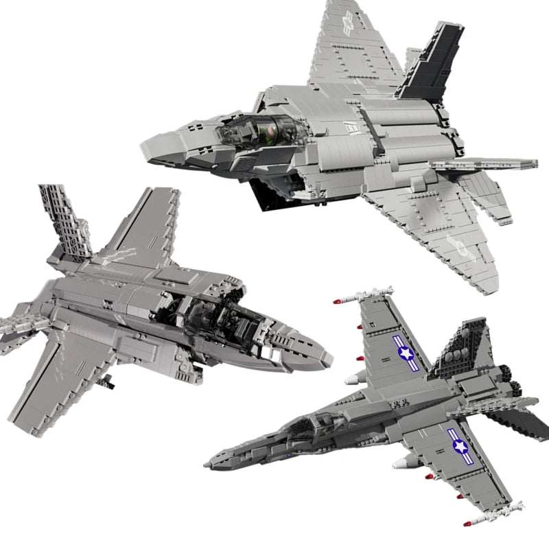 F-22 Raptor MOC - Stealth Fighter Bauset | US Air Force Kampfjet | Militär Flugzeug | LEGO-kompatibel