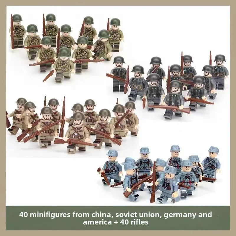 WW1 Minifiguren Set - Erster Weltkrieg Soldaten | 10 Figuren | LEGO-kompatibel