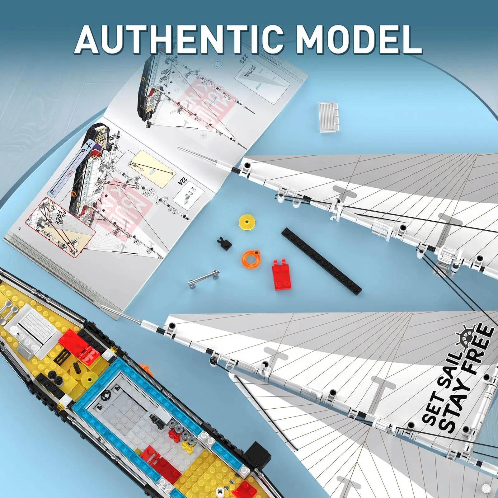 Großes Segelschiff MOC - Legokompatibel - Nautical Adventure Konstruktionsspielzeug