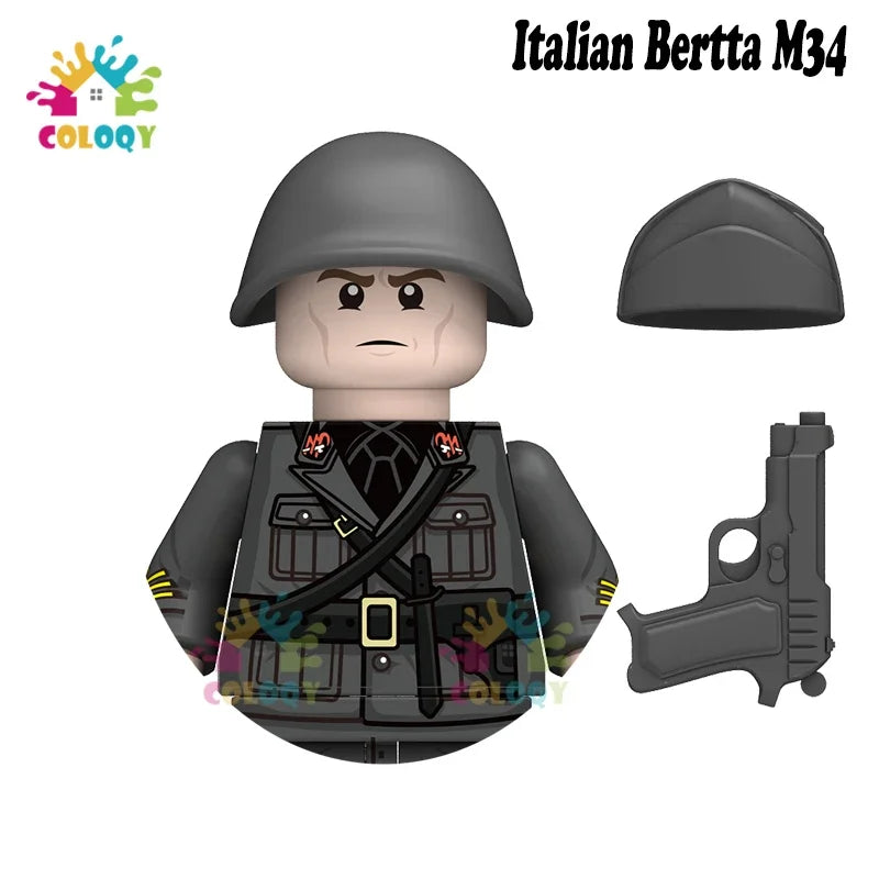 WW2 Minifiguren Set - Zweiter Weltkrieg Soldaten | Alliierte & Achsenmächte | LEGO-kompatibel