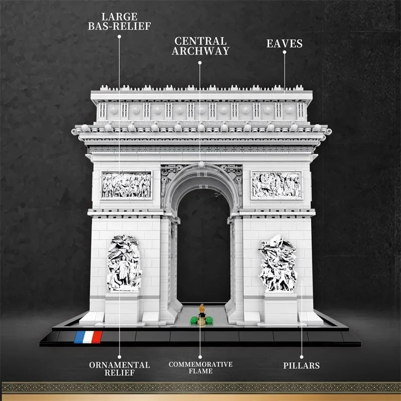 Arc de Triomphe Paris MOC - 3381 Teile - Legokompatibel - Pariser Wahrzeichen Modell