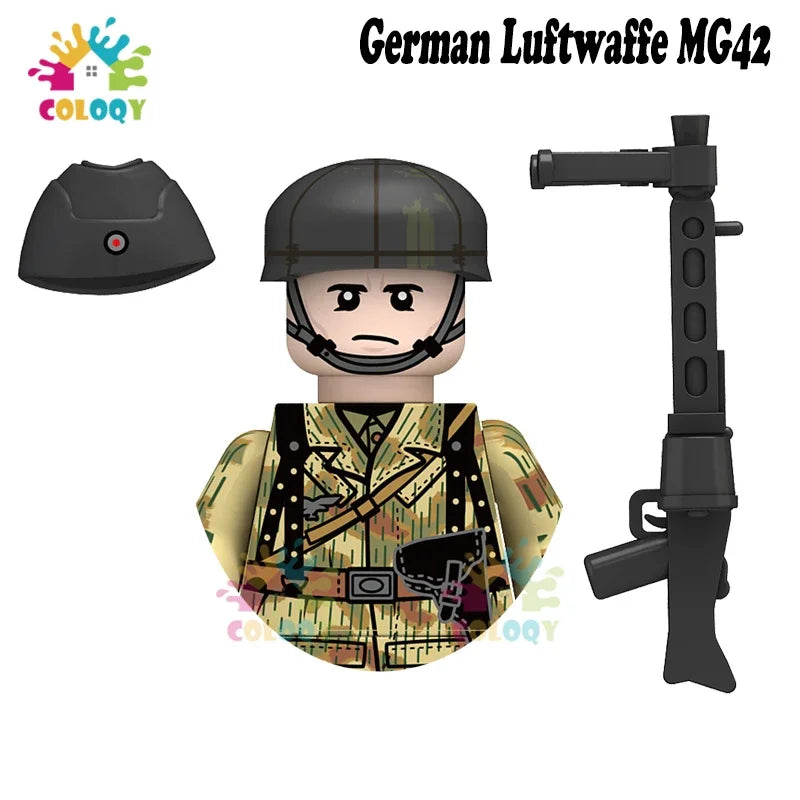 WW2 Minifiguren Set - Zweiter Weltkrieg Soldaten | Alliierte & Achsenmächte | LEGO-kompatibel