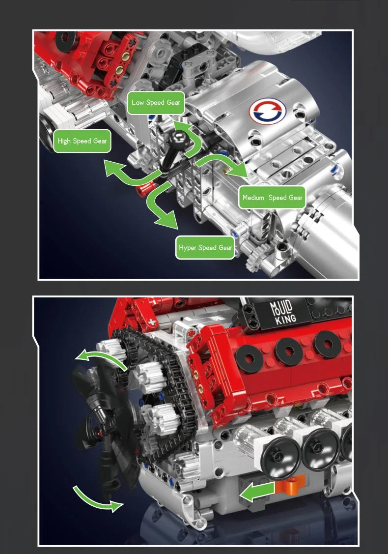 PrimeBricks V12 Motor MOC LEGO-kompatibel | Motorisier