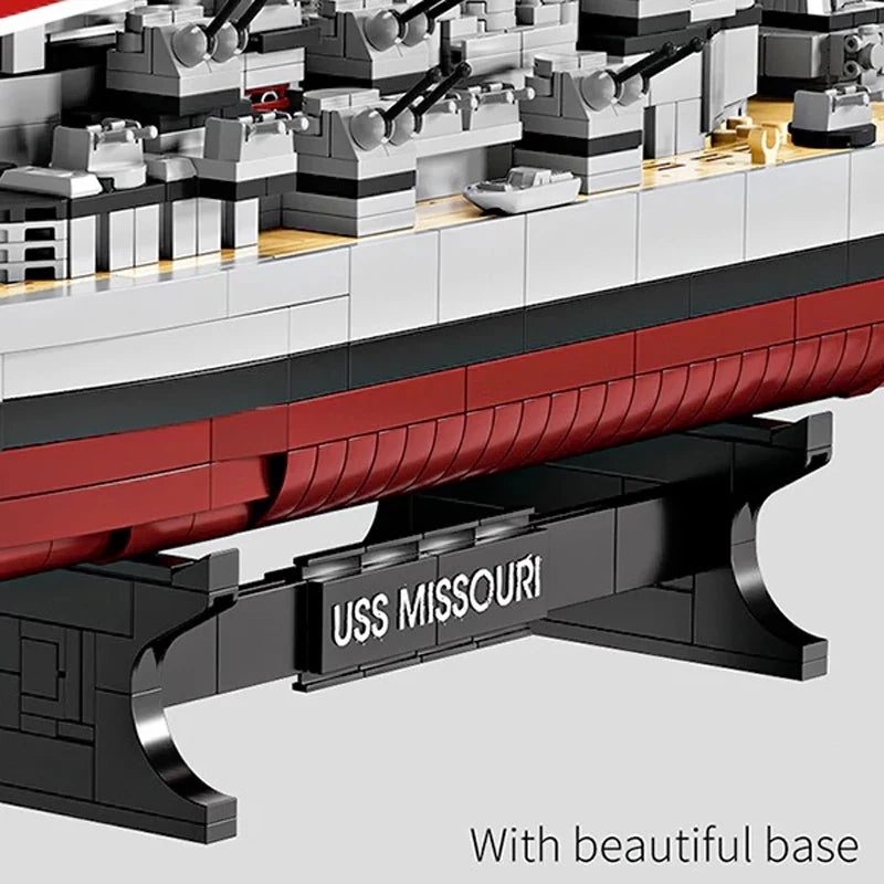 USS Missouri Battleship WW2 MOC - 2228 Teile - Legokompatibel - US Navy Kriegsschiff Modell