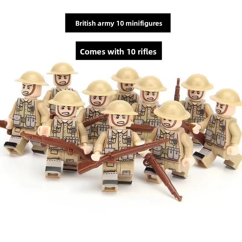 WW1 Minifiguren Set - Erster Weltkrieg Soldaten | 10 Figuren | LEGO-kompatibel