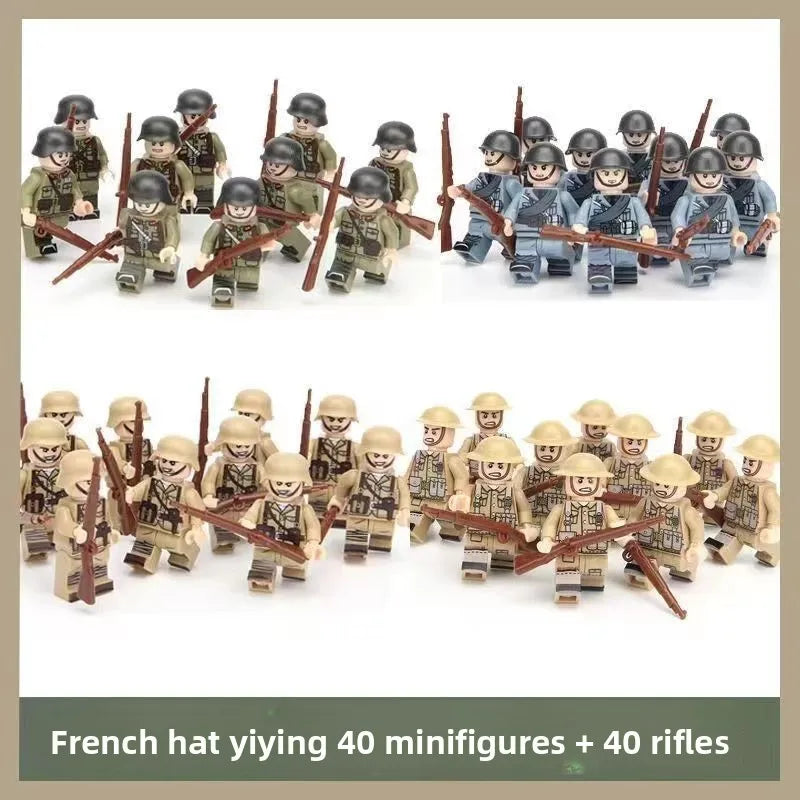 WW1 Minifiguren Set - Erster Weltkrieg Soldaten | 10 Figuren | LEGO-kompatibel