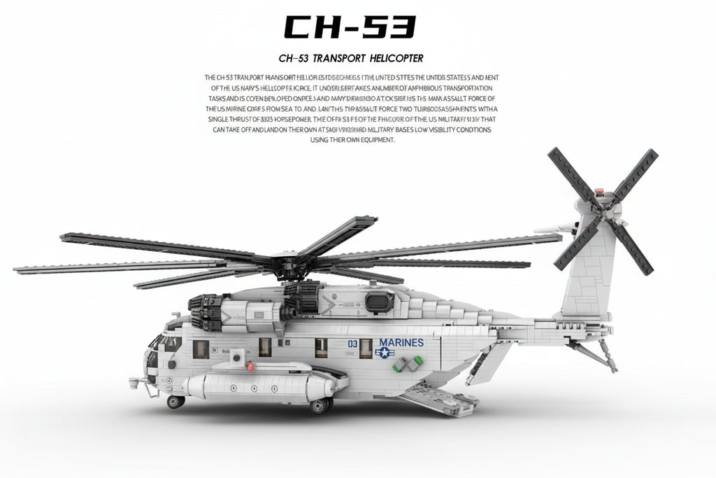 CH-53E Transport Helicopter MOC - 2192 Teile - Legokompatibel - Military Army Hubschrauber Modell