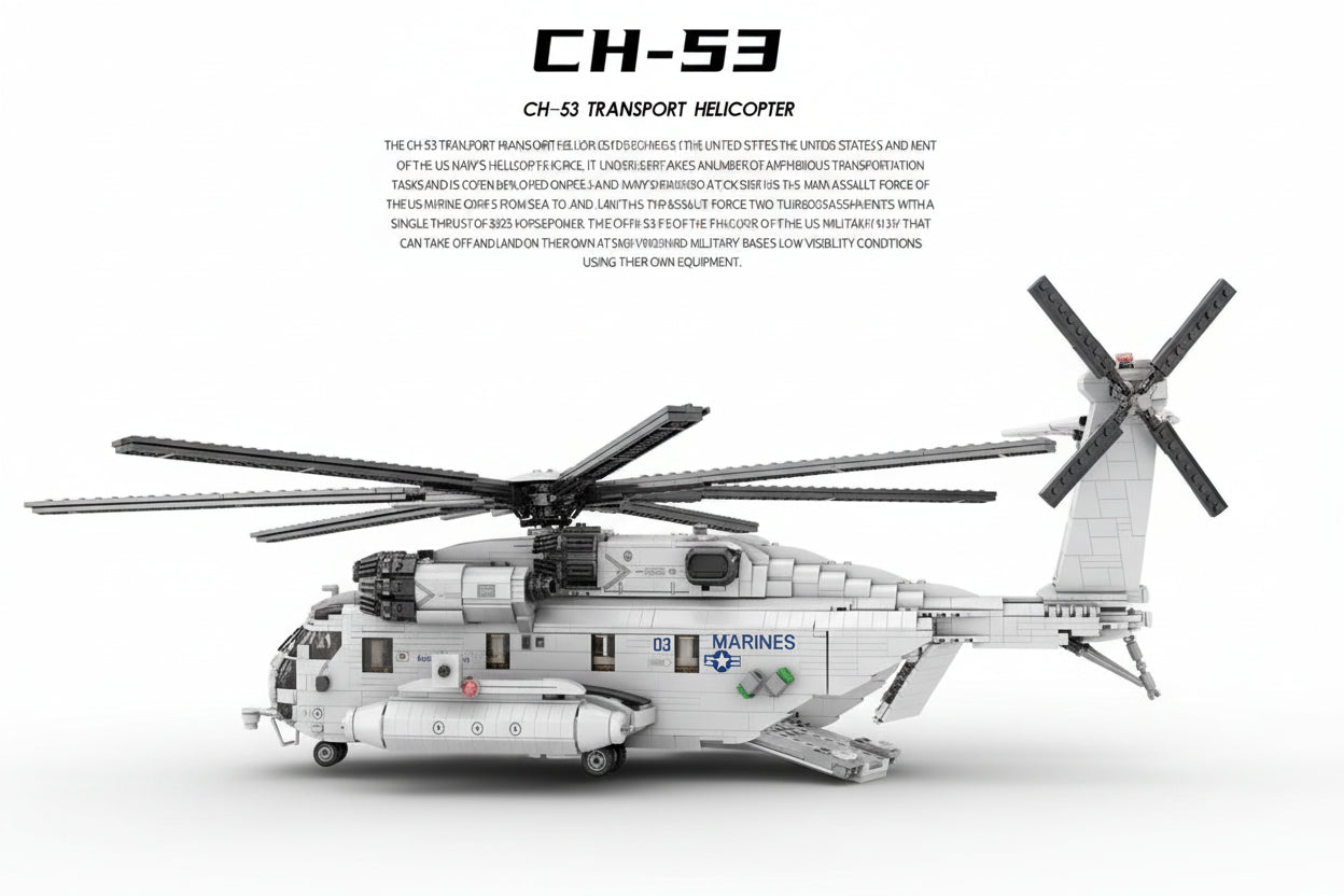 CH-53E Transport Helicopter MOC - 2192 Teile - Legokompatibel - Military Army Hubschrauber Modell