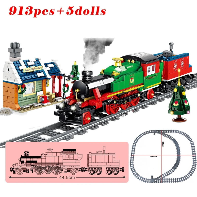 High-Speed Train Set Elektrisch - Legokompatibel - Batteriebetrieben mit Schienen - City Passenger Train