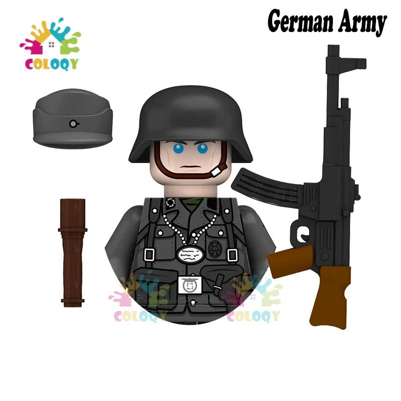WW2 Minifiguren Set - Zweiter Weltkrieg Soldaten | Alliierte & Achsenmächte | LEGO-kompatibel