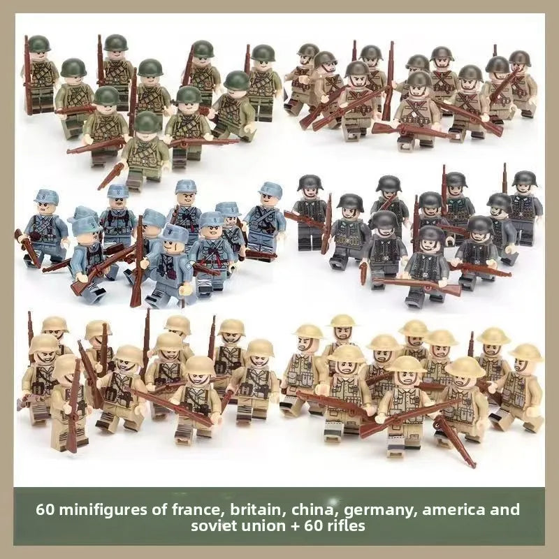 WW1 Minifiguren Set - Erster Weltkrieg Soldaten | 10 Figuren | LEGO-kompatibel