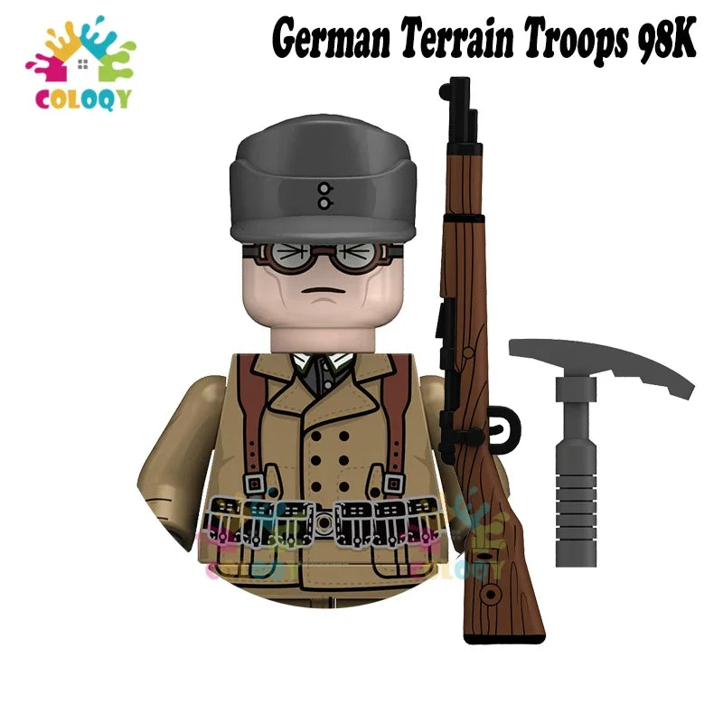 WW2 Minifiguren Set - Zweiter Weltkrieg Soldaten | Alliierte & Achsenmächte | LEGO-kompatibel