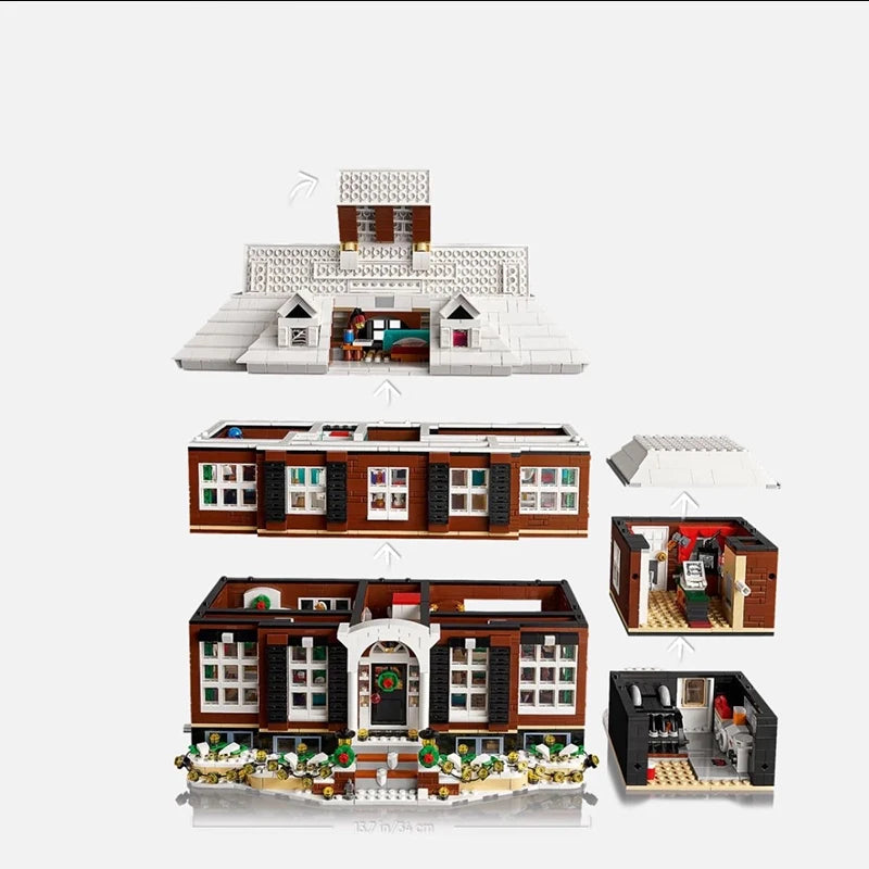 Home Alone Haus MOC - 3955 Teile - Legokompatibel - Kultfilm Building Set für Erwachsene