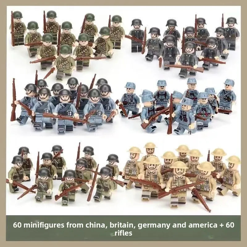 WW1 Minifiguren Set - Erster Weltkrieg Soldaten | 10 Figuren | LEGO-kompatibel