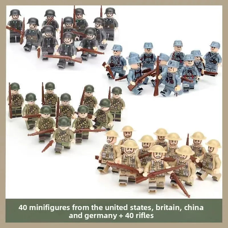 WW1 Minifiguren Set - Erster Weltkrieg Soldaten | 10 Figuren | LEGO-kompatibel