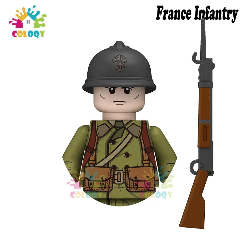 WW2 Minifiguren Set - Zweiter Weltkrieg Soldaten | Alliierte & Achsenmächte | LEGO-kompatibel
