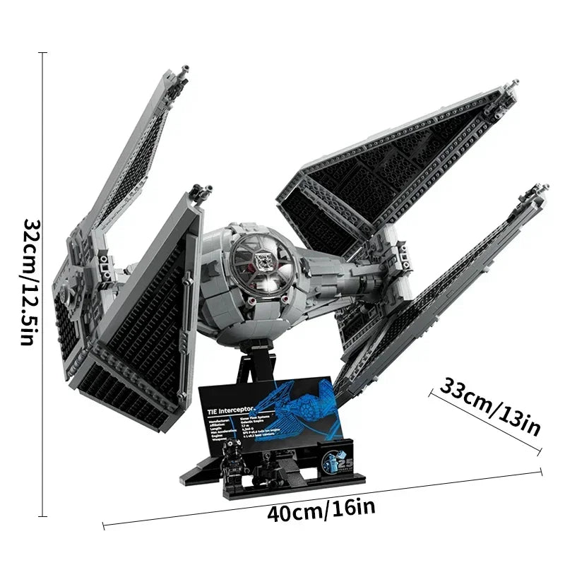 Star Wars TIE Interceptor MOC - 1931 Teile | Imperialer Jäger | LEGO-kompatibel