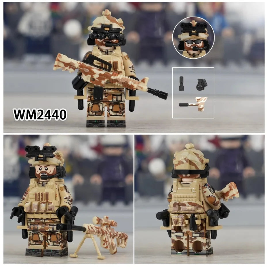 SWAT Special Forces Minifiguren Set - Legokompatibel - Military Series Kommando Soldaten