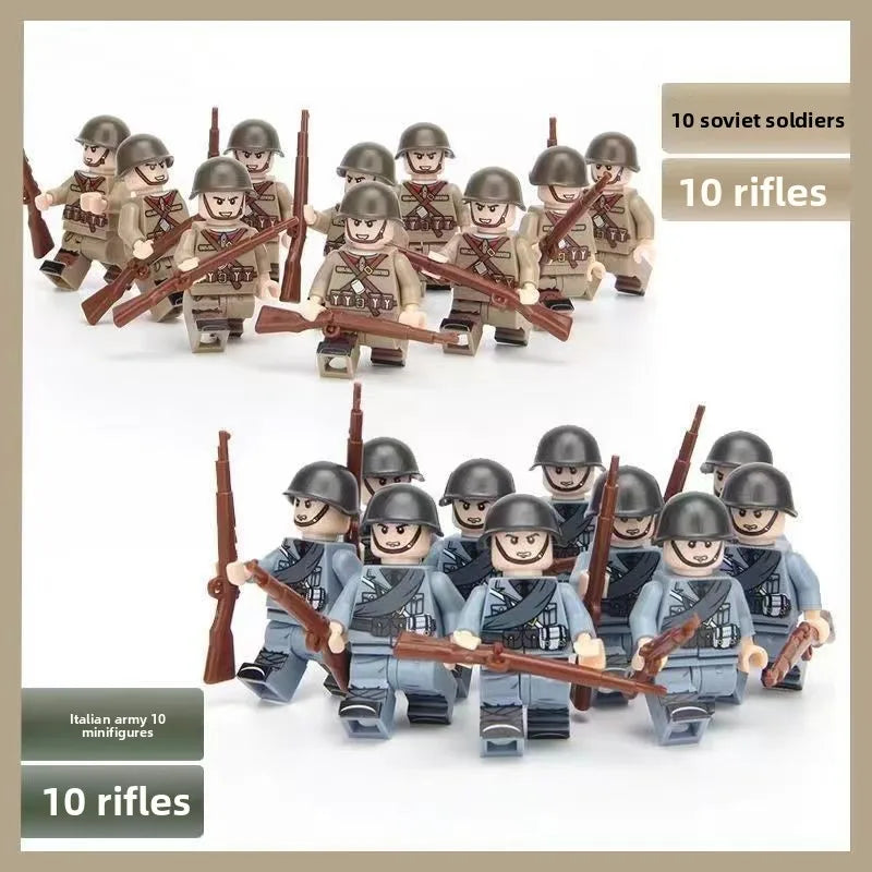 WW1 Minifiguren Set - Erster Weltkrieg Soldaten | 10 Figuren | LEGO-kompatibel
