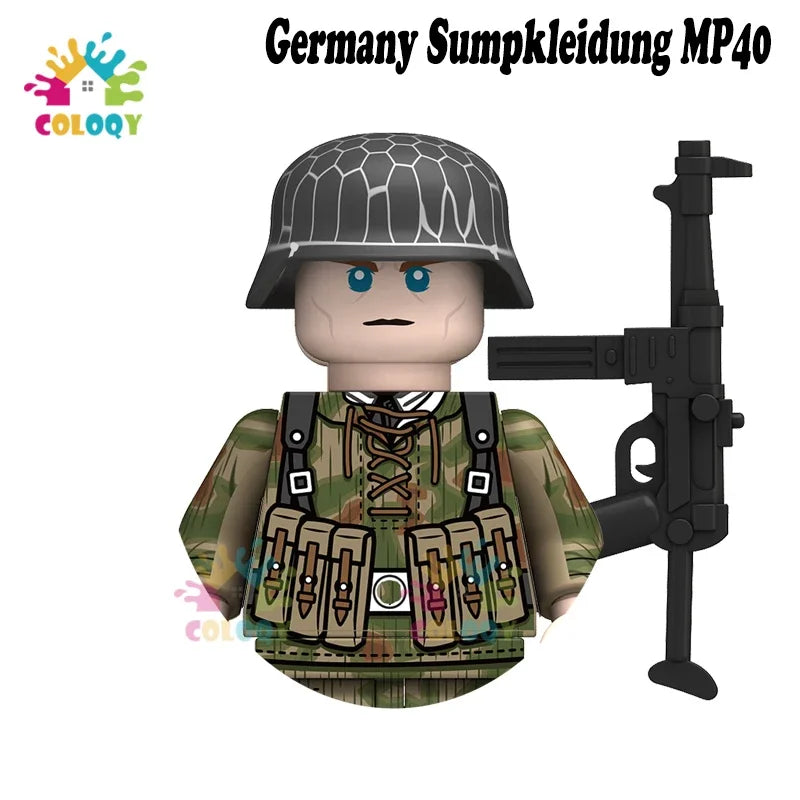 WW2 Minifiguren Set - Zweiter Weltkrieg Soldaten | Alliierte & Achsenmächte | LEGO-kompatibel