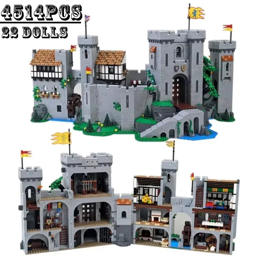 Löwenritter Burg MOC - 4514 Teile Mittelalterliche Festung | Lion King Knight Castle | LEGO-kompatibel