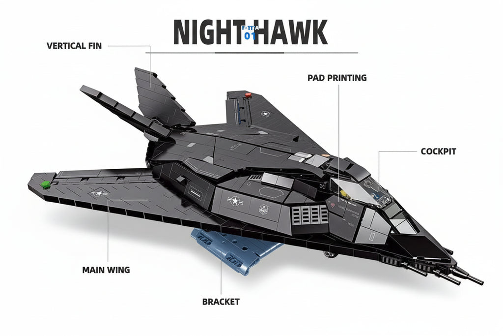 F-117A Nighthawk Stealth Fighter MOC LEGO-kompatibel | PrimeBricks