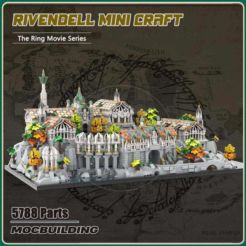 Herr der Ringe Rivendell MOC - 5788 Teile Elben-Stadt | Bruchtal | LEGO-kompatibel