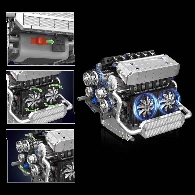 Prime bricks BMW Motorized S55 Inline-6 Engine Model Moc  LEGO Kompatibel