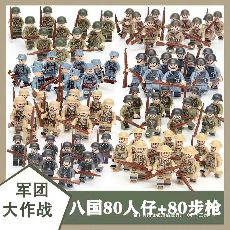 WW1 Minifiguren Set - Erster Weltkrieg Soldaten | 10 Figuren | LEGO-kompatibel