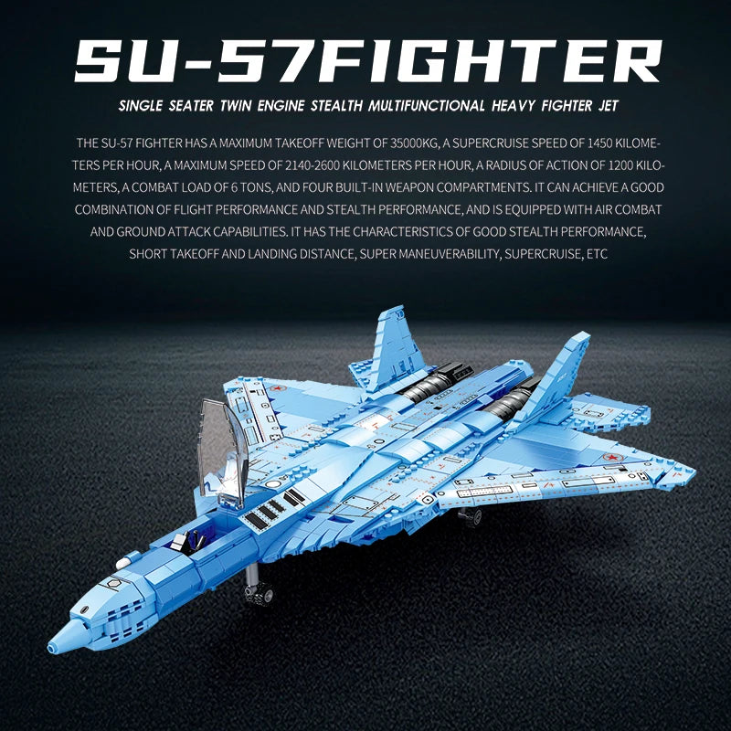 SU-57 Stealth Fighter MOC 1365 Teile LEGO-kompatibel | PrimeBricks