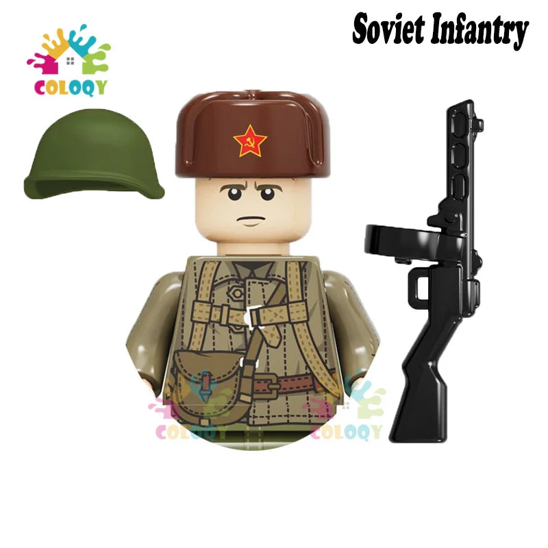 WW2 Minifiguren Set - Zweiter Weltkrieg Soldaten | Alliierte & Achsenmächte | LEGO-kompatibel