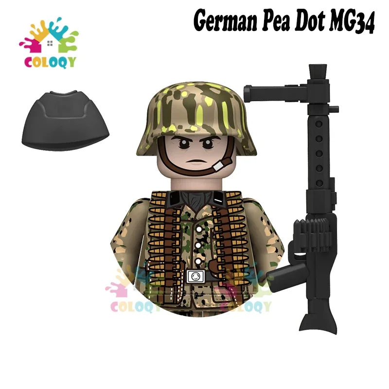 WW2 Minifiguren Set - Zweiter Weltkrieg Soldaten | Alliierte & Achsenmächte | LEGO-kompatibel
