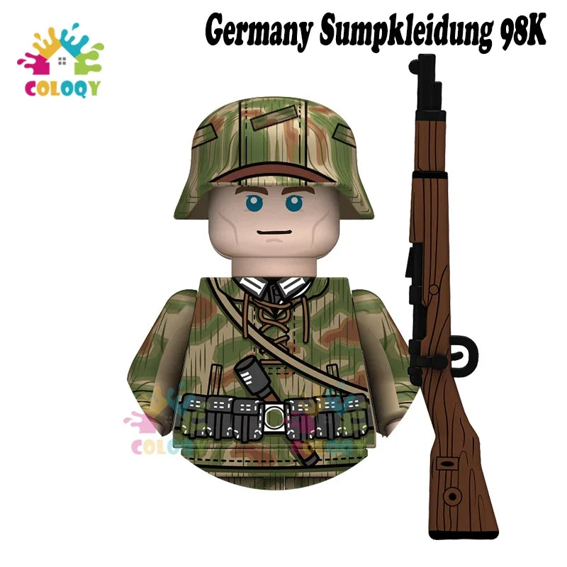 WW2 Minifiguren Set - Zweiter Weltkrieg Soldaten | Alliierte & Achsenmächte | LEGO-kompatibel
