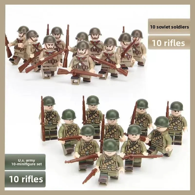 WW1 Minifiguren Set - Erster Weltkrieg Soldaten | 10 Figuren | LEGO-kompatibel