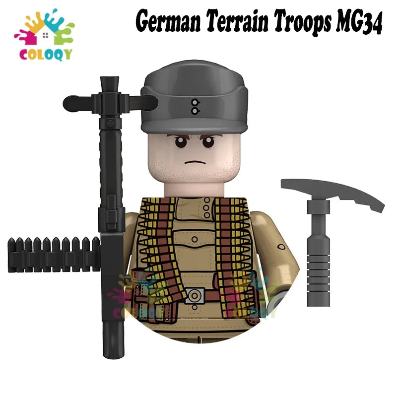 WW2 Minifiguren Set - Zweiter Weltkrieg Soldaten | Alliierte & Achsenmächte | LEGO-kompatibel