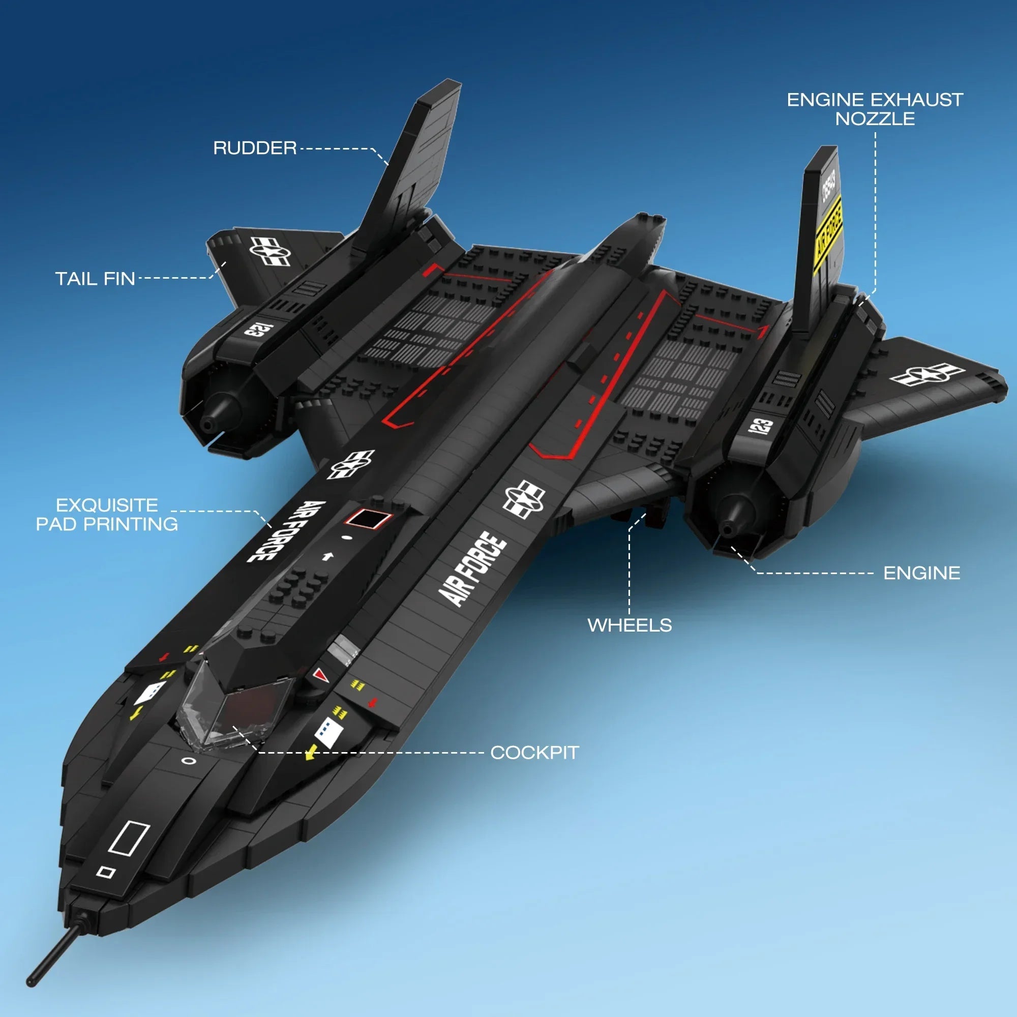 SR-71 Blackbird MOC 1775 Teile LEGO-kompatibel | PrimeBricks