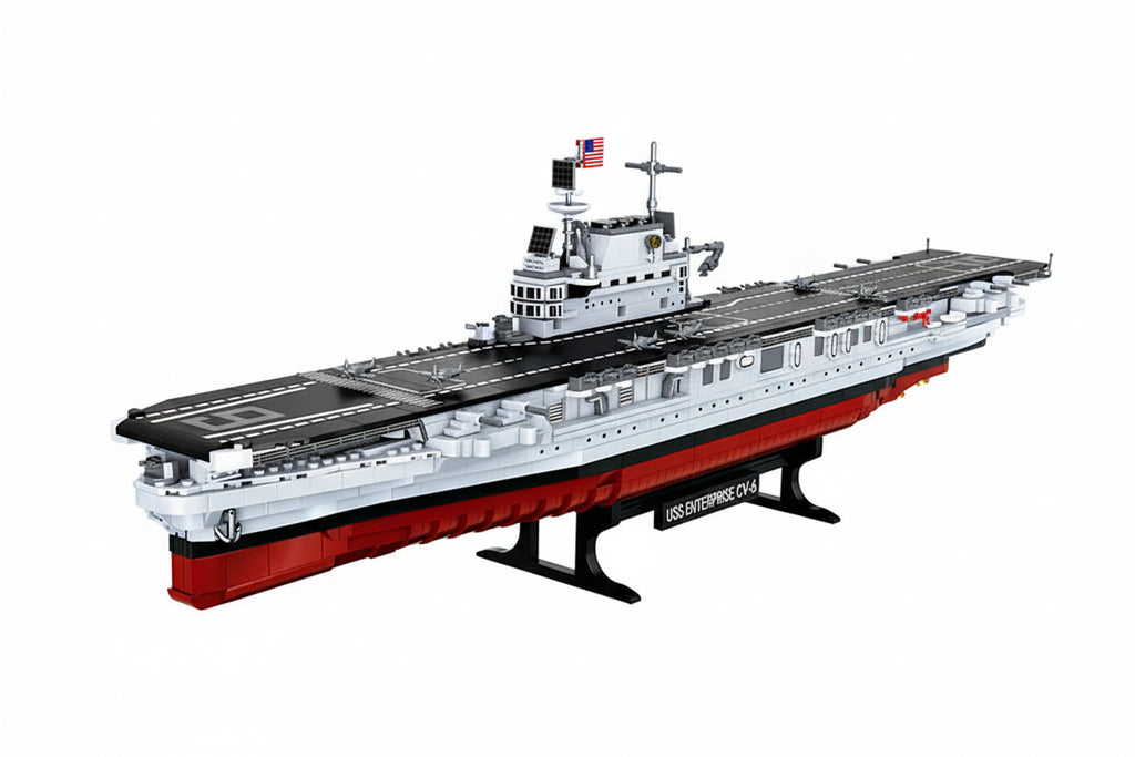USS Enterprise CV-6 Battleship MOC - 1883 Teile - Legokompatibel - World War II Flugzeugträger Modell