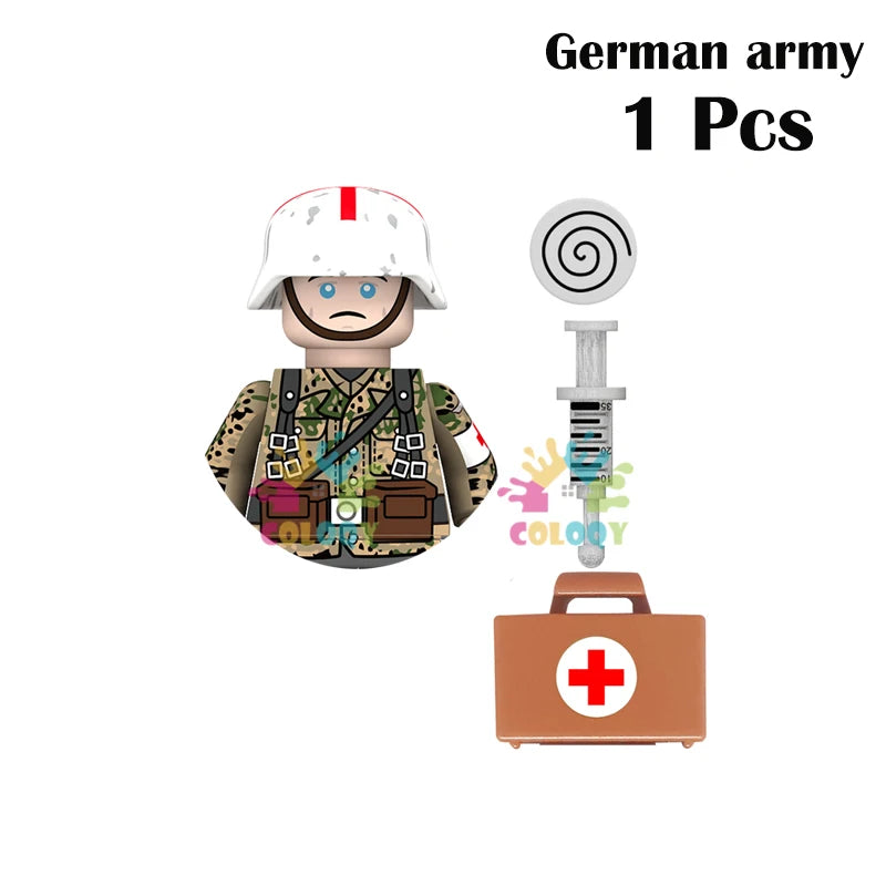 WW2 Minifiguren Set - Zweiter Weltkrieg Soldaten | Alliierte & Achsenmächte | LEGO-kompatibel