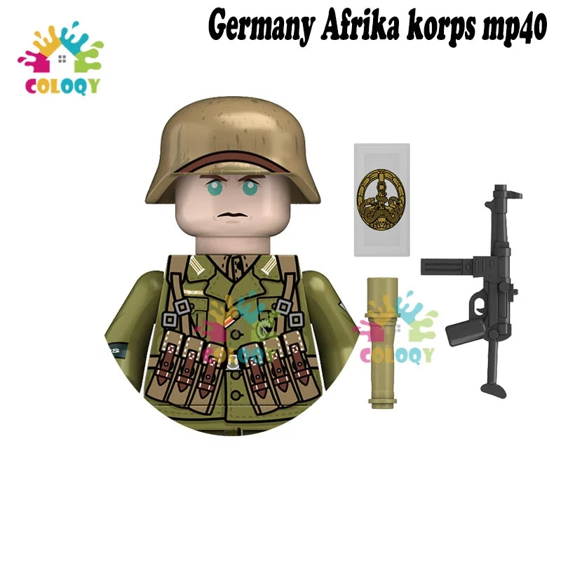 WW2 Minifiguren Set - Zweiter Weltkrieg Soldaten | Alliierte & Achsenmächte | LEGO-kompatibel