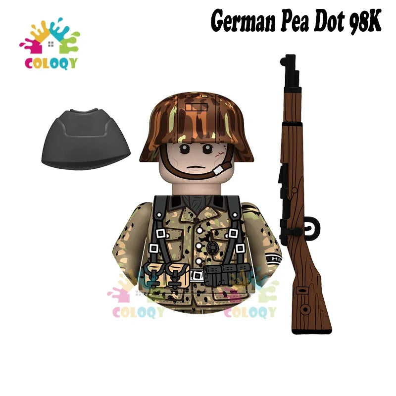 WW2 Minifiguren Set - Zweiter Weltkrieg Soldaten | Alliierte & Achsenmächte | LEGO-kompatibel