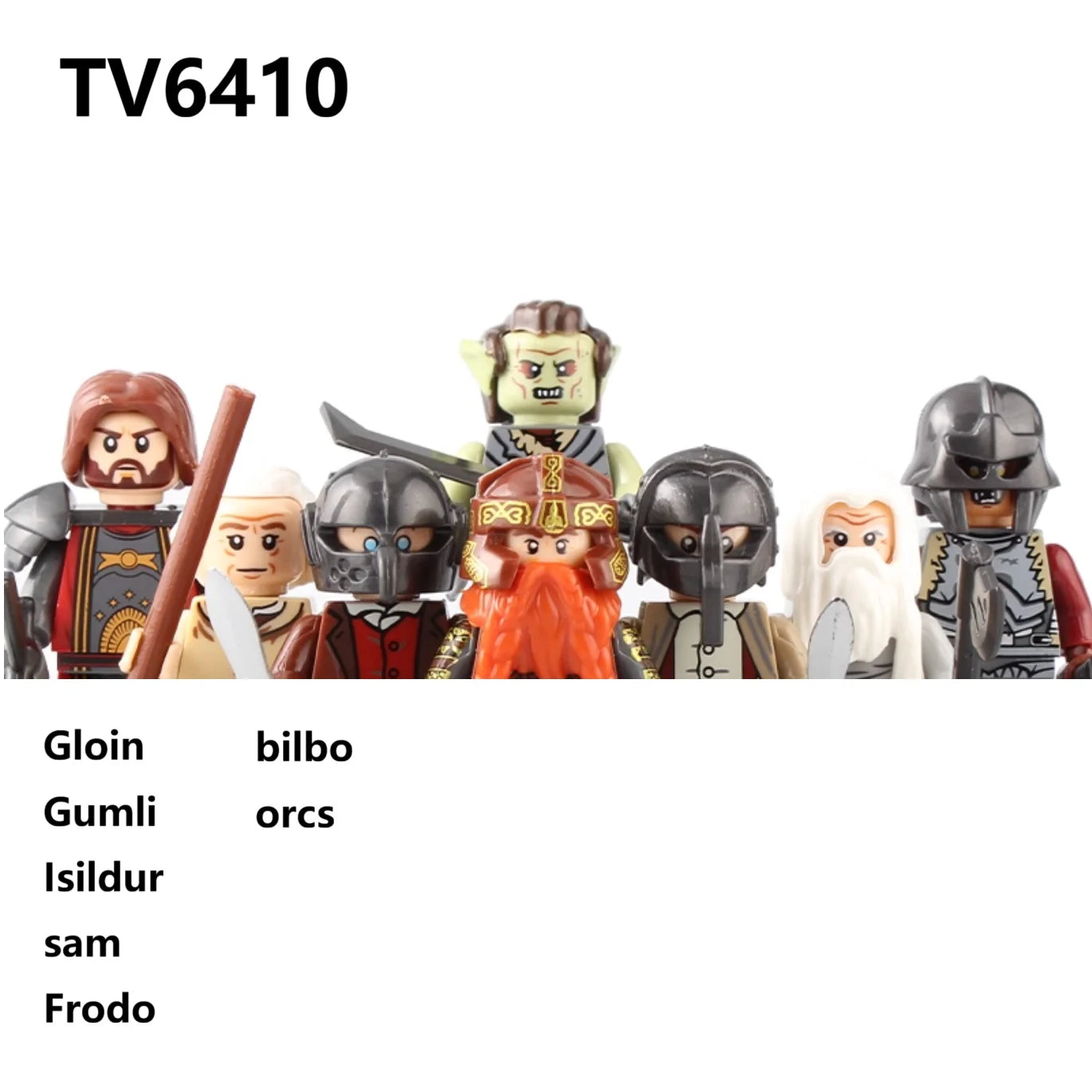 Herr der Ringe Minifiguren Set - Frodo, Gandalf, Aragorn, Legolas & Orks | LEGO-kompatibel